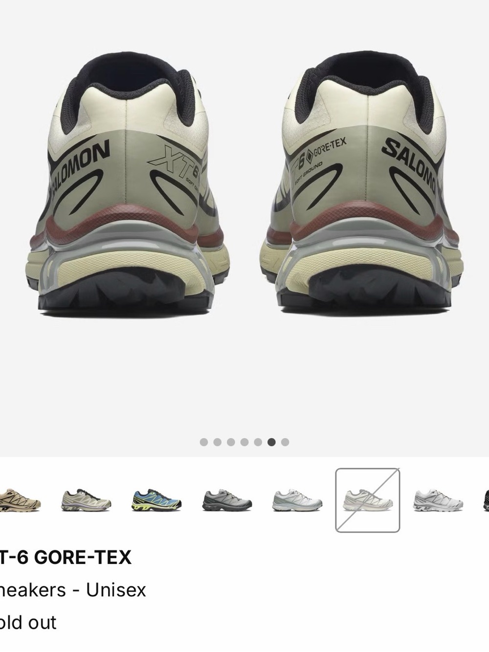 Salomon XT-6 GORE-TEX Trail Sneaker — Cream with Black Accents - Picture 4 of 11